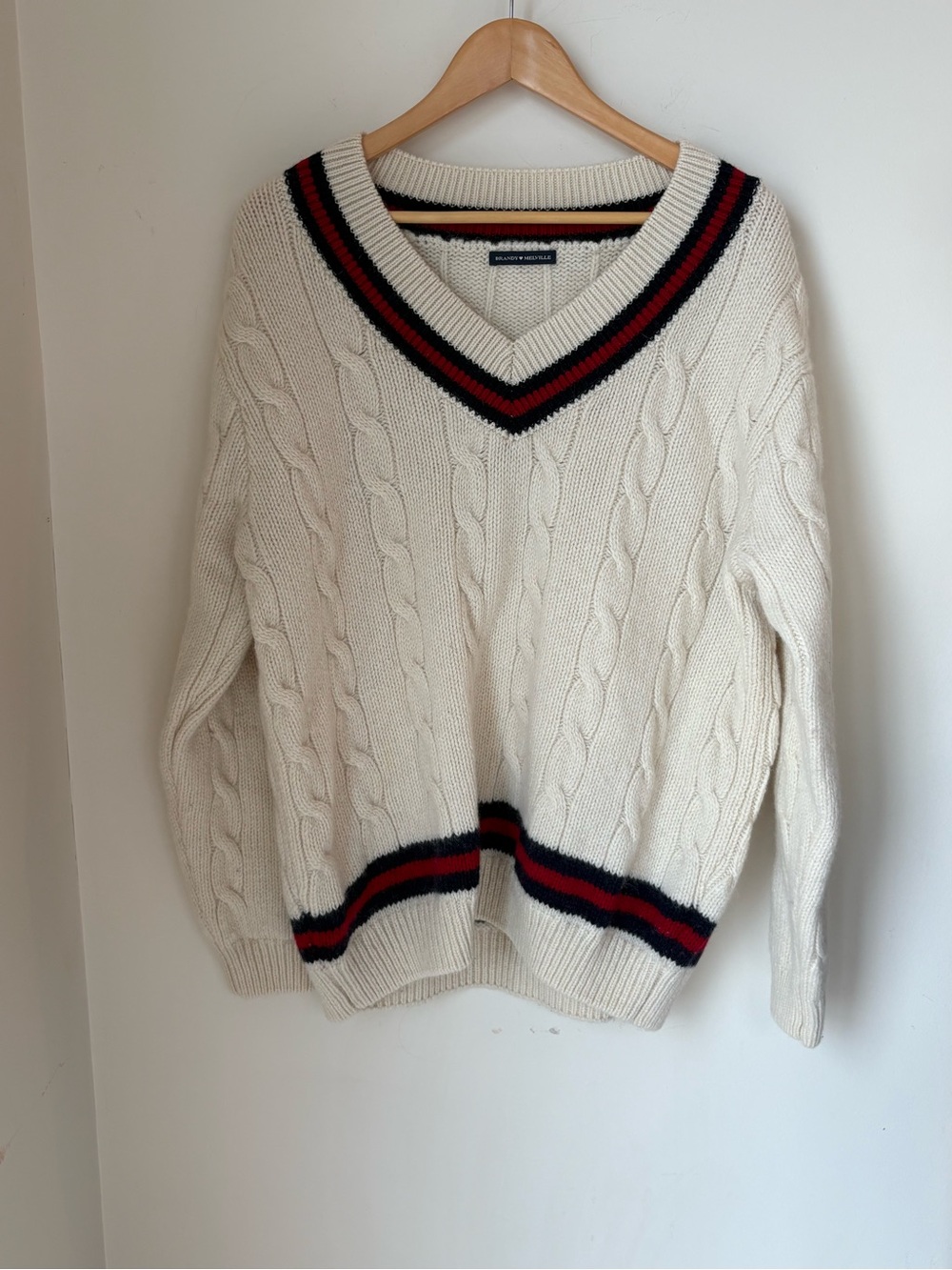 Brandy Melville V Neck Preppy Sweater